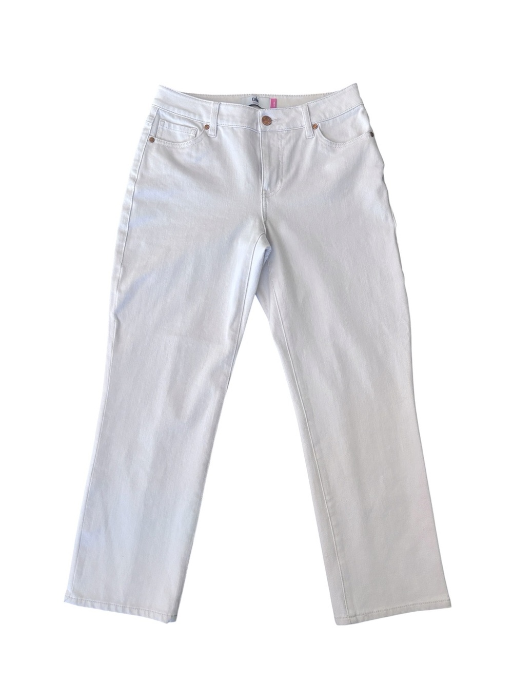 Cabi Soho Jeans Cream Straight Leg Jeans Ankle Crop Style 6701 - Picture 2 of 14